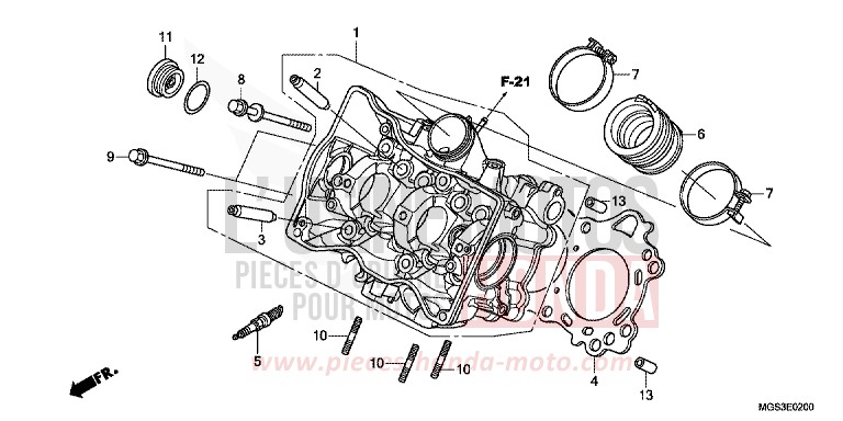CULASSE de NC700X Boîte Méca MAGNA RED (R201) 2013